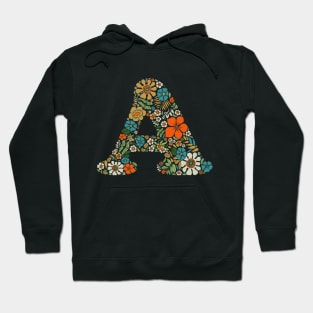 Hippie Floral Letter A Hoodie